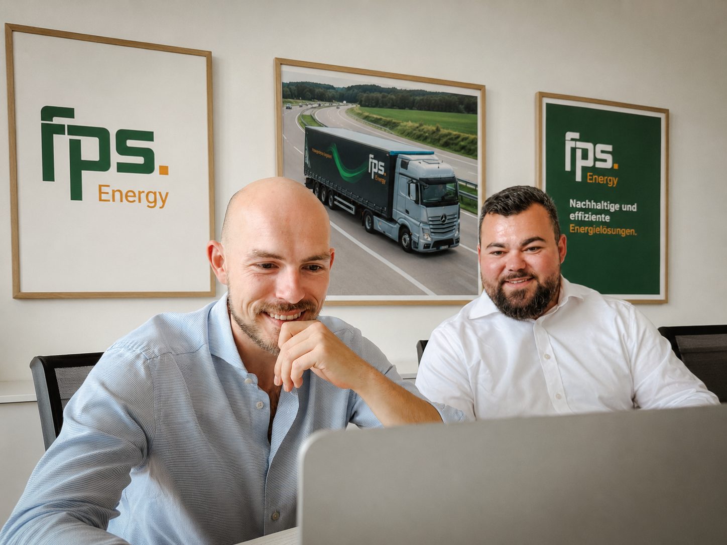 Leander Hoffmann und Max Gassmann bei einer Abstimmung am Besprechungstisch